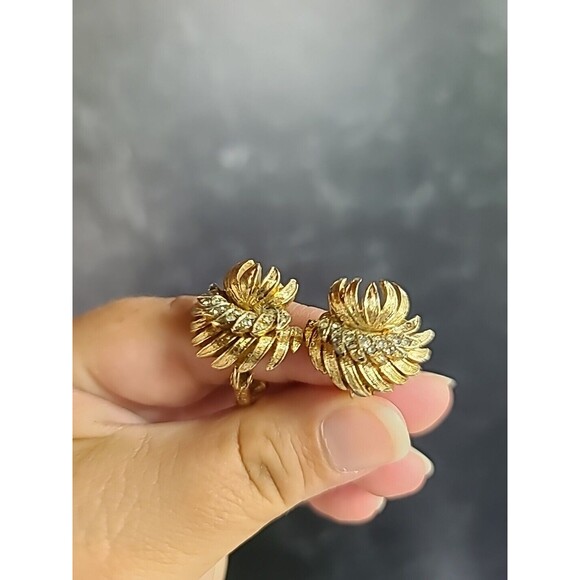 Coro Rhinestone Clip-on Earrings Vintage, READ - Picture 3 of 10